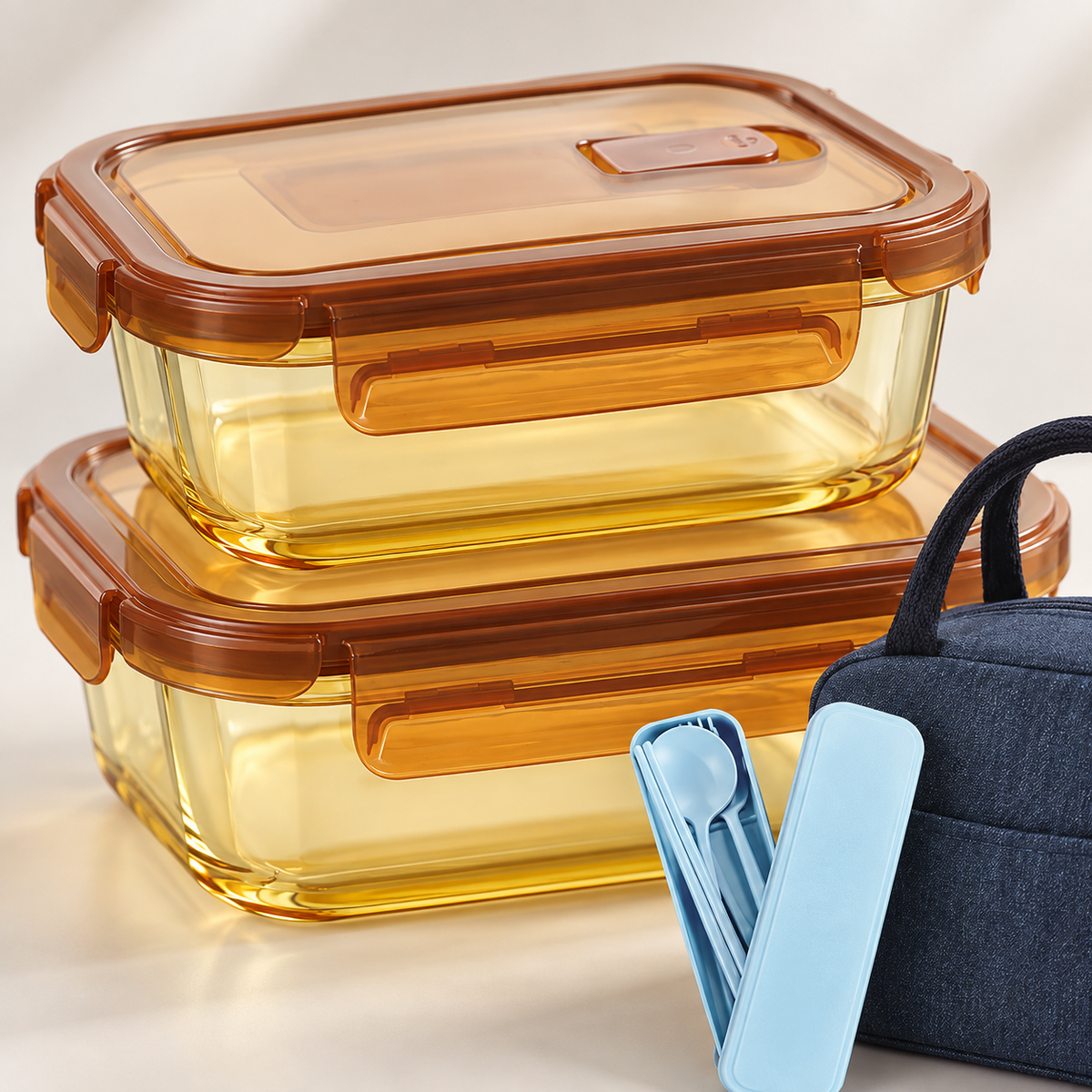 ππ± Food Storage | Glass & Plastic | Lunch Prep | Gift for Families | Amber Clear Design